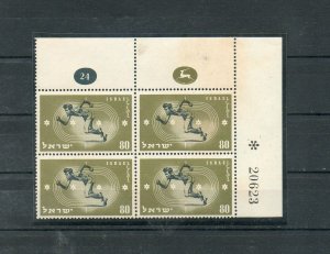 Israel Scott #37 1950 Maccabiah Plate Block #>20000 MNH (See Description)!!