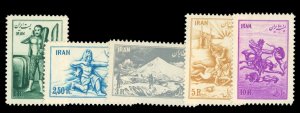 Iran 978-982, $157+ (for hinged) 1953 1r-10r, never hinged