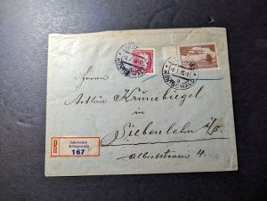 1936 Registered Czechoslovakia Cover Libochec to Siebeulehn