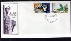 Belize 817a-817b Statue of Liberty U/A FDC