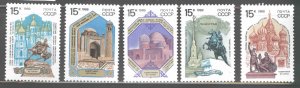 Russia Scott 5827-5831 MNH** 1989 Monuments set