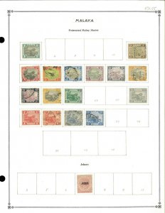 Malaya & States 1901-1937 M & U Hinged on Scott International Blank Pages