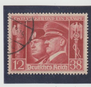 Germany Scott #B189 Mi 763 Used 1941 WWII Adolf Mussolini Italy Berlin Rome