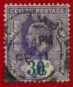 CEYLON Sc 188 USED - 1905 30c King Edward VII - Well Centered