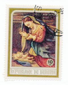 Burundi 1968 Scott C93 CTO - 10 fr, Christmas, painting