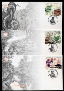 Indonesia 2002 Flora & fauna 3xFDC