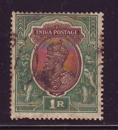 India Sc 93 1911 1 R G V stamp used