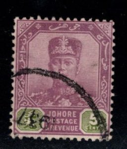 Malaya Jahore Scott 107 used stamp,  wmk 4