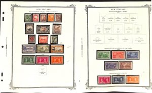 New Zealand Stamp Collection on 2 Scott Specialty Pages, 1935-1937 Mint (BL)