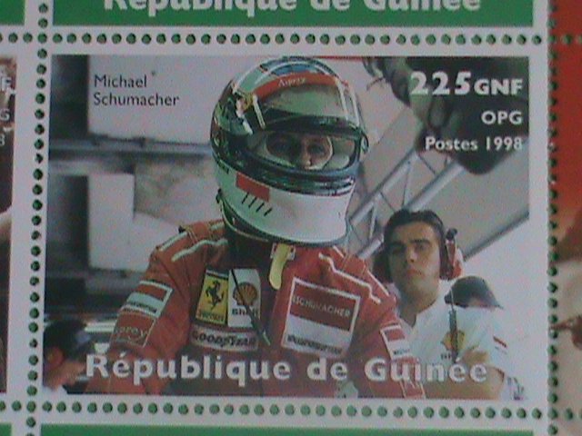 1998-GUINEA STAMP-CLASSIC RACE CAR & THE WINNERS- MINT-NH FULL STAMP SHEET