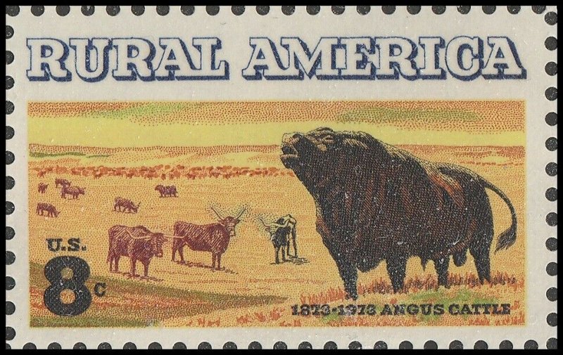 US 1504 Rural America Angus Cattle 8c single (1 stamp) MNH 1973 