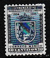 Mexico 1935 Scott 722 Arms of Chiapa MNH