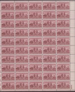 USA, 993, RAILROAD ENGINEERS, MINT NH, VINTAGE 1950'S, FULL SHEET OF 50
