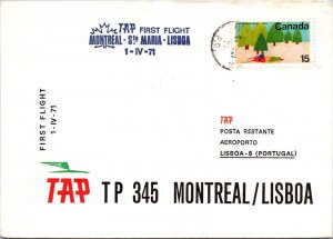 Canada 1971 FFC - TAP TP 345 - Montreal To Lisbon - J7805