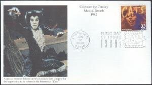 #3190b Musical CATS Mystic FDC