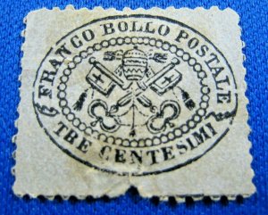 ITALY-ROMAN STATES  1852  -  SCOTT # 4c   USED    (V2i4)