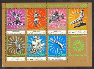 YEMEN, OLYMPIC GAMES MUNICH 1972, MINISHEET, MNH	 