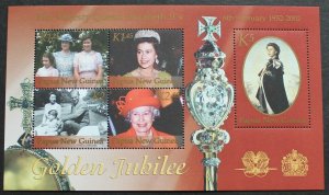 2002 Papua New Guinea 920-924/B20 50 years of the coronation of Elizabeth II Gol