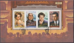 CANADA Sc # 2279 S/S FDC HONOURING 4 FAMOUS CANADIAN BORN MOVIE STARS