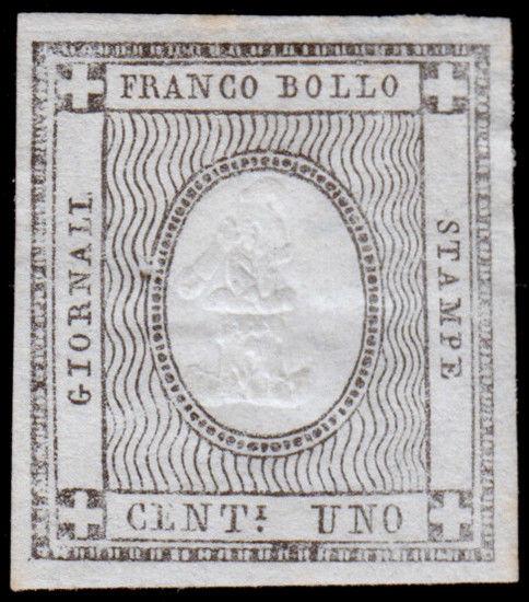Sardinia Scott P1 (1861) Mint NG H VF, CV $8.75 B