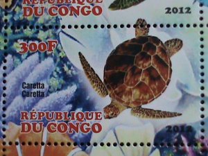 ​CONGO STAMP-2012- WORLD FAMOUS LOVELY TURTLES -MNH S/S SHEET VERY FINE
