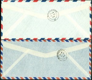 EDW1949SELL : STRAITS SETTLEMENT 5 1941 Air Mail First Flight covers to S'pore