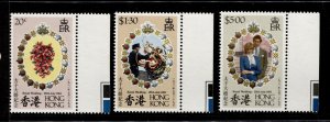 Hong Kong #373-375 MINT OG NH XF SET OF 3