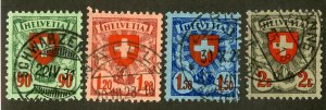 SWITZERLAND 200a-203a USED SCV $36.00 BIN $17.00 COAT OF ARMS