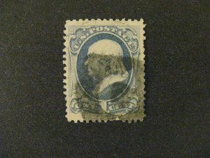 US #145 used gray blue negative C cancel reperfed at top a21.1 2083