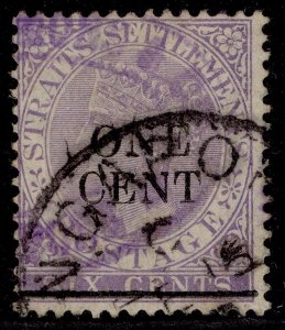 MALAYSIA - Straits Settlements QV SG90, 1c on 6c lilac, FINE USED. Cat £15.