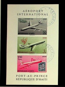 HAITI Sc C176a USED SOUVENIR SHEET OF 1960 - AVIATION