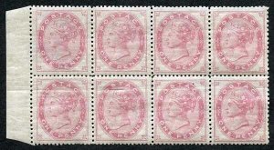 1879 DE LA RUE TENDER ESSAY in Rose Mint Marginal BLOCK of EIGHT