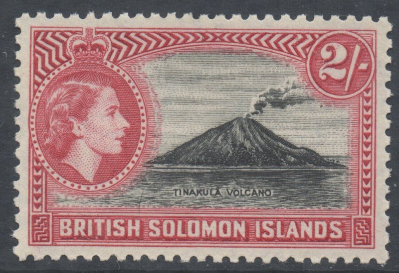BSI Solomon Islands Scott 101 - SG92, 1956 Elizabeth II 2/- MH*