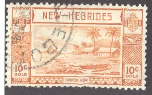 New Hebrides- British, Sc #51, Used, w/Paquebot cxl