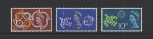 GB #382-84 (1961 Europa set) VFMNH CV $0.75