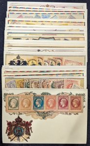 EDW1949SELL : WORLDWIDE 24 c1980 reproductions of Zieher style stamp postcards.