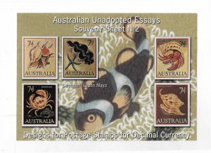 Australia Unadopted Essays set of 12 Souvenir Sheets (10 of 12 scanned) NH VF