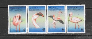 BIRDS - ANGOLA #1058 FLAMINGOS WWF MNH (ROW 2)