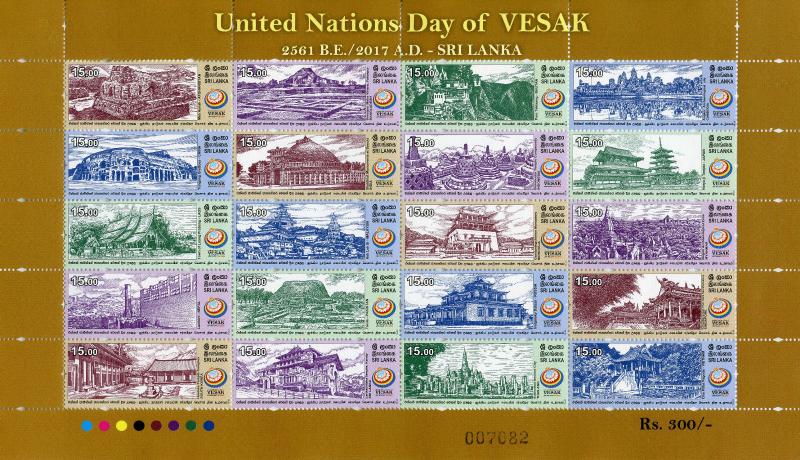 Sri Lanka 2017 MNH UN United Nations Vesak Buddha Day 20v M/S Temples Stamps