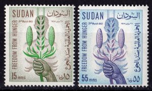 Sudan 1963 Sc#160/161 CORN AND MILLET FAO FREEDOM FROM HUNGER Set (2) MNH