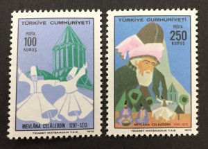 Turkey 1973 #1963-4, Jalal-Udin Mevlana, MNH.