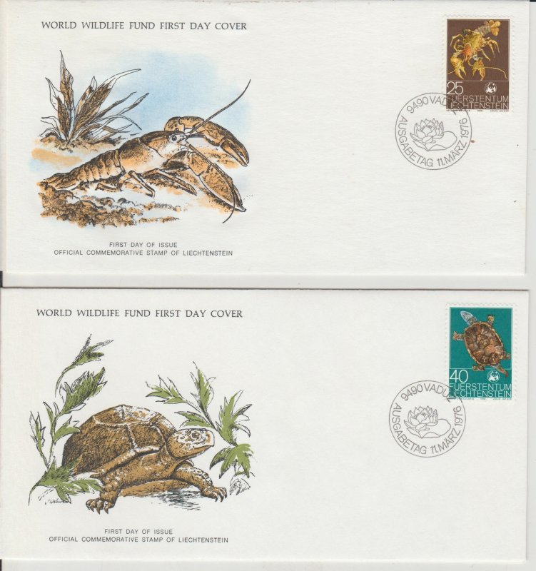 WWF LIECHTENSTEIN FIRST DAY COVERS 1976