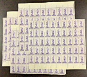 799 Hawaii Territory Statue of Kamehameha  Lot of 5 sheets MNH 3 c Sheet of 50