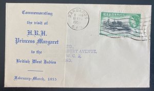 1955 Barbados First Day Cover FDC Royal Visit HRH Princess Margaret