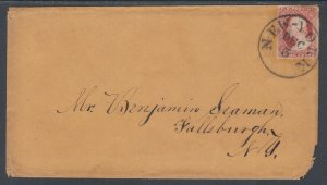 US Sc 11A on 1852 cover to Fallsburgh, NY incl. 4-page Letter, w/ CERT