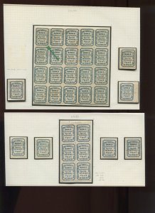 Lot of 280+ Hussey's Post 1862-1873 Local Stamps Most on Perry Pages