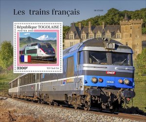 TOGO - 2022 - French Trains - Perf Souv Sheet #1 - Mint Never Hinged