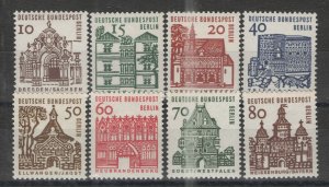 Germany - Deutsche Bundepost Berlin 1964-65 Sc# 9N215-222 MNH/MH VG/F -Buildings