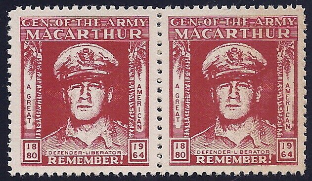 General Macarthur Cinderella Poster Stamp Pair General of The Army 1880-1964