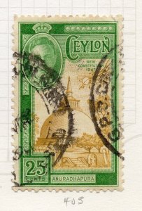 Ceylon 1947 GVI Early Issue Fine Used 25c. NW-206771